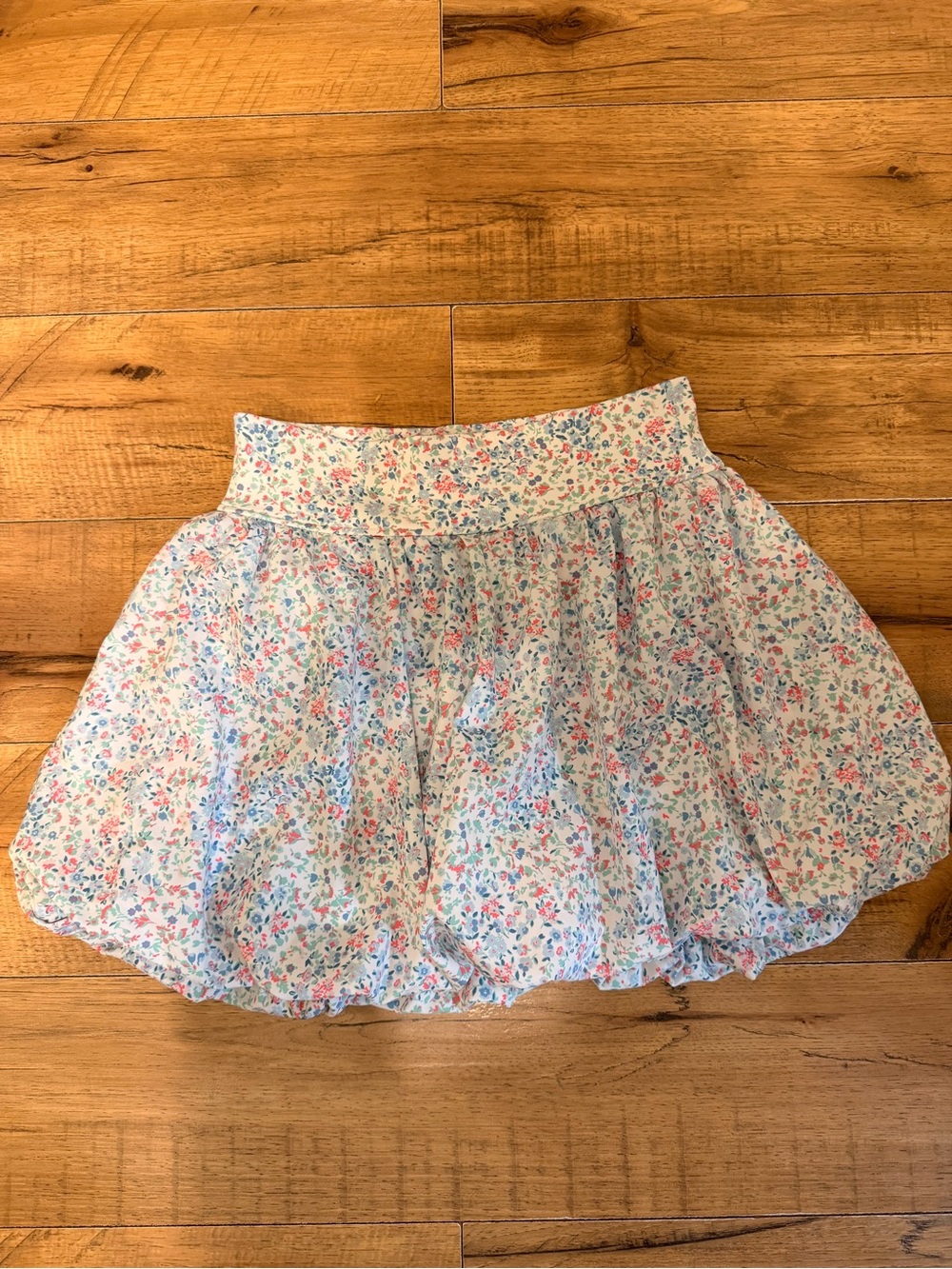 Floral Skirt in White with Pink & Blue Flowers
